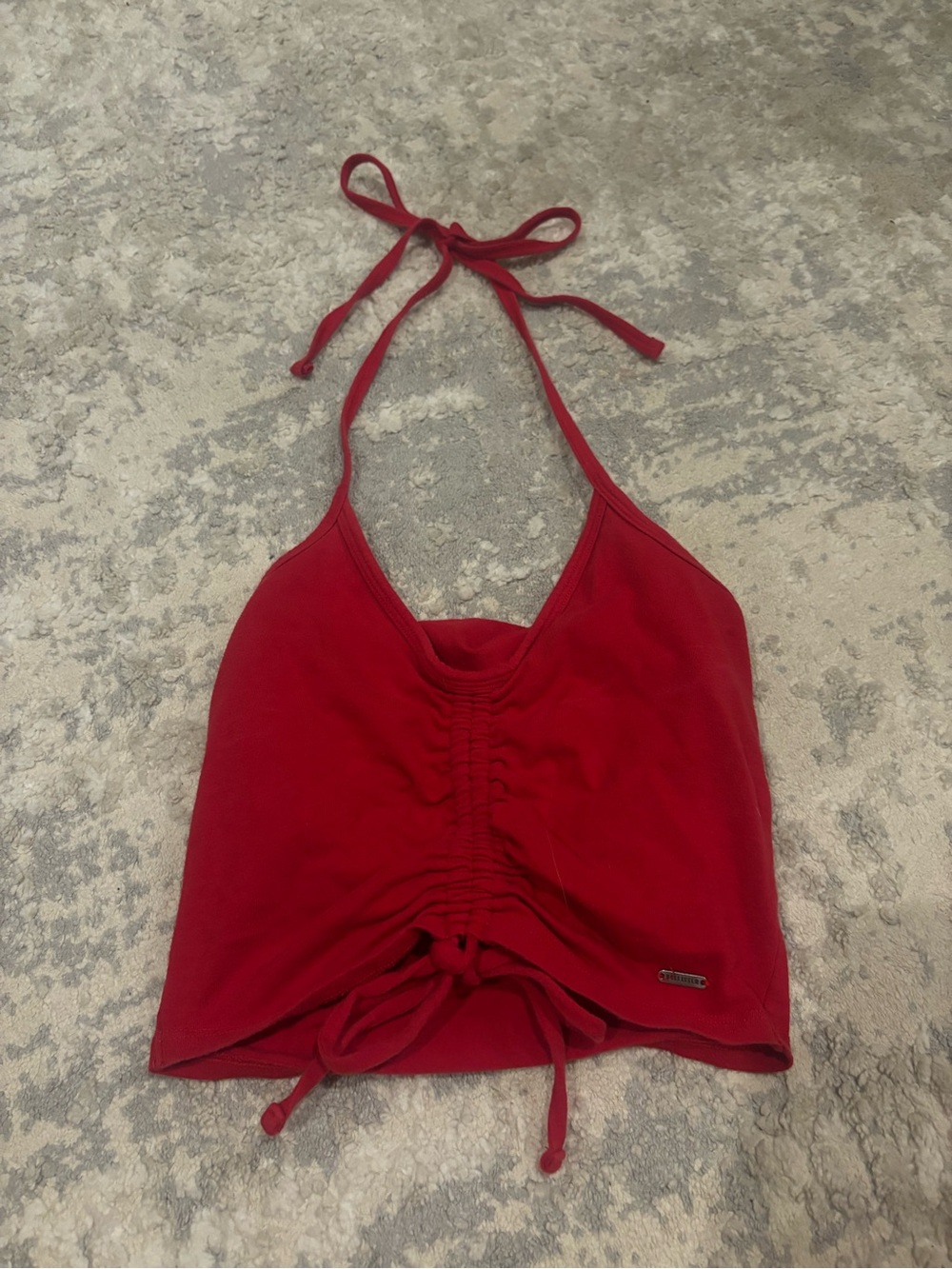 Hollister Red Halter Ruched Camisole